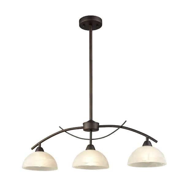 CLAXY Vintage 3-Light Kitchen Pendant Lighting, Golden Bronze
