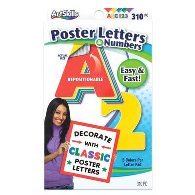 Artskills 4 In. And 2 In. Black Adhesive Alphabet Letter And Number 