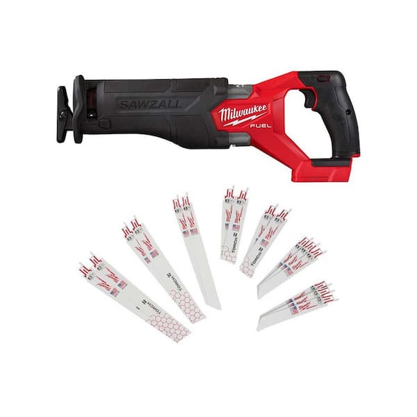 M18 FUEL GEN-2 18V Lithium-Ion Brushless Cordless SAWZALL Reciprocating Saw (Tool-Only) w/ SAWZALL Blades (17 PC)