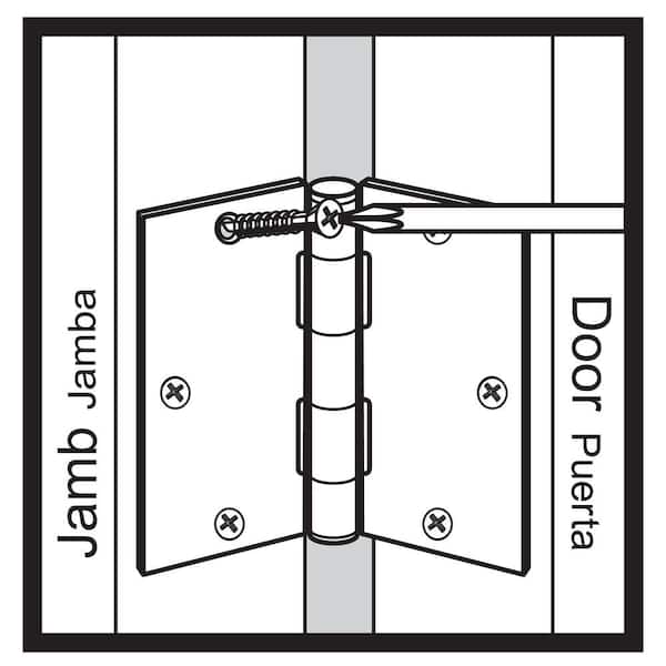 Everbilt - 24-Pack 3-1/2 in. Square Radius Satin Nickel Butt Door Hinge Value Pack