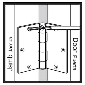4 in. x 1/4 in. Radius Matte Black Squeak-Free Door Hinge