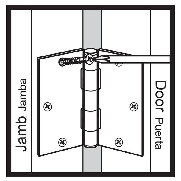 Everbilt 3-1/2 in. x 5/8 in. Radius Satin Nickel Squeak-Free Door Hinge  (12-Pack) 28726 - The Home Depot