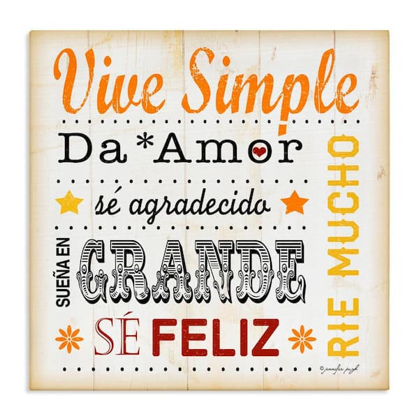 Stupell Industries Daily Inspirations by Jennifer Pugh Gallery Wrapped Unframed Typography Graphic Art Print 24 in. x 24 in.