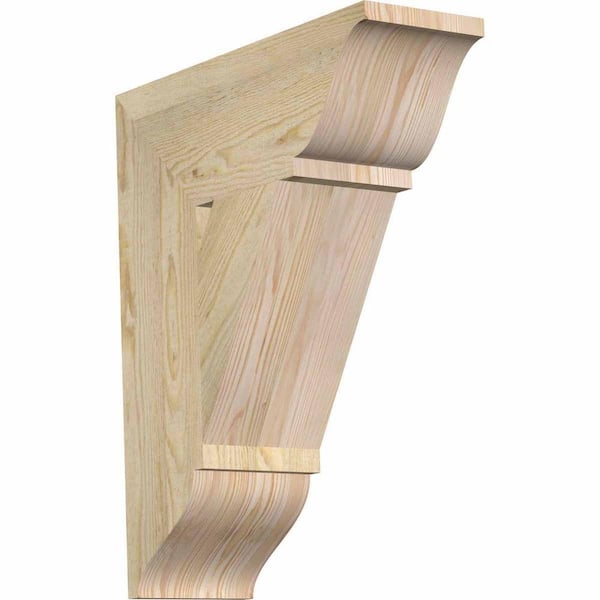 Ekena Millwork 6 in. x 22 in. x 18 in. Douglas Fir Traditional Rough Sawn Bracket