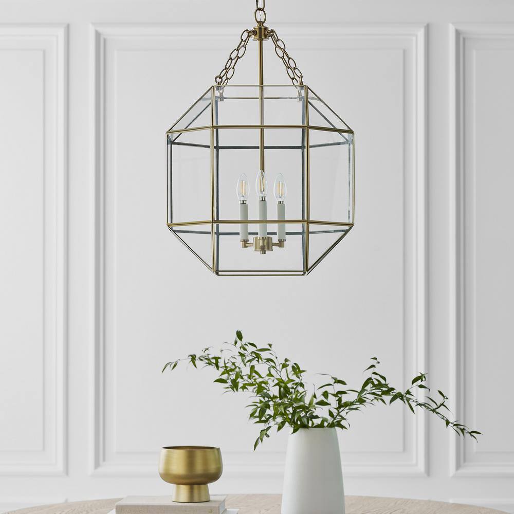 Morrison Satin Brass Glass Jar Indoor/Outdoor Lantern