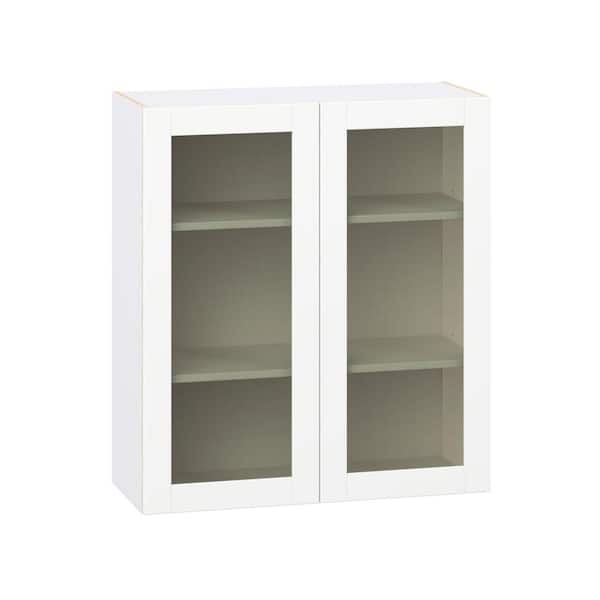 36 in. W x 14 in. D x 40 in. H Assembled Glass Door Wall Kitchen Cabinet in Bright White