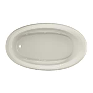Signature 71 in. x 41 in. Oval Whirlpool Bathtub with Left Drain in Oyster
