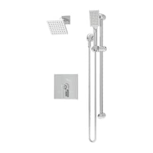 Duro Hydro Mersion Shower Faucet Trim Kit Wall Mounted with Single Handle and Hand Spray - 1.5 GPM (Valve Not Included)