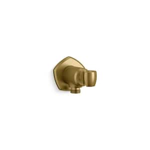 Occasion Wall-Mount Handshower Holder with Supply Elbow and Check Valve in Vibrant Brushed Moderne Brass