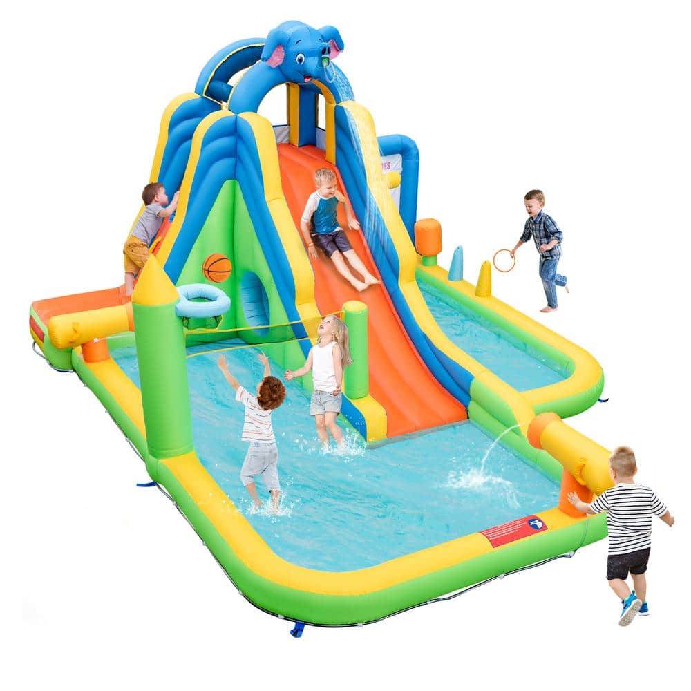 HONEY JOY Inflatable Water Slide 9-in-1 Blow-up Water Park Bounce House ...
