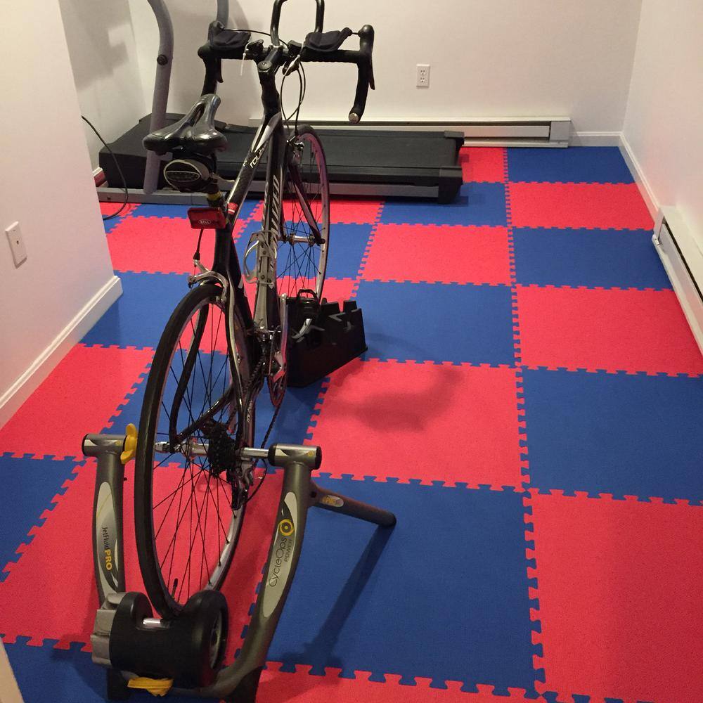 Red and Blue Reversible Interlocking Foam Mat 24x24 Inch