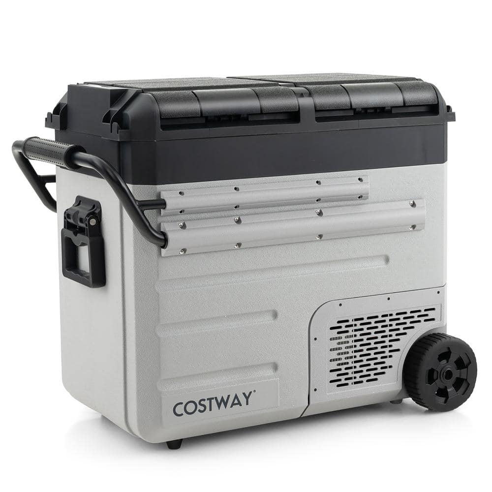 Costway 61 Quart Car Refrigerator Manual Defrost Portable 12/24-Volt DC ...