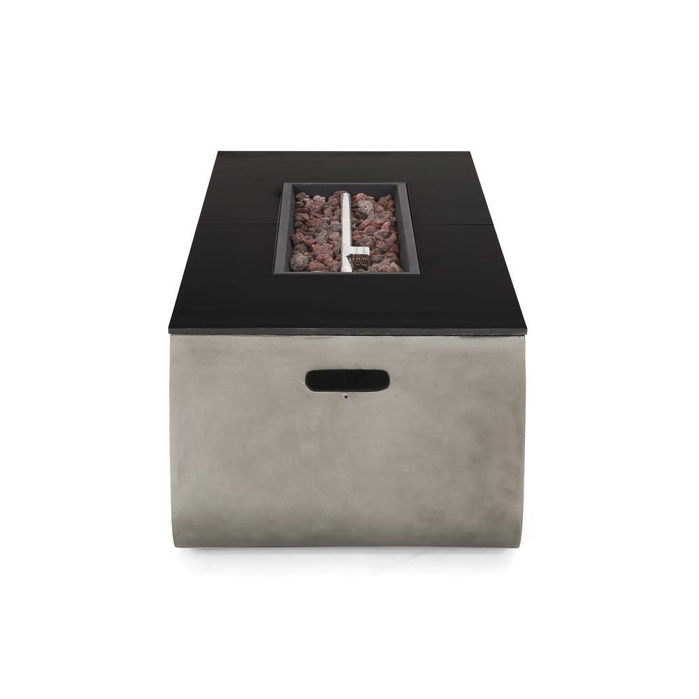56 in. x 20 in. 50000 BTU Outdoor Rectangular MGO Fire Pit in Gray FF