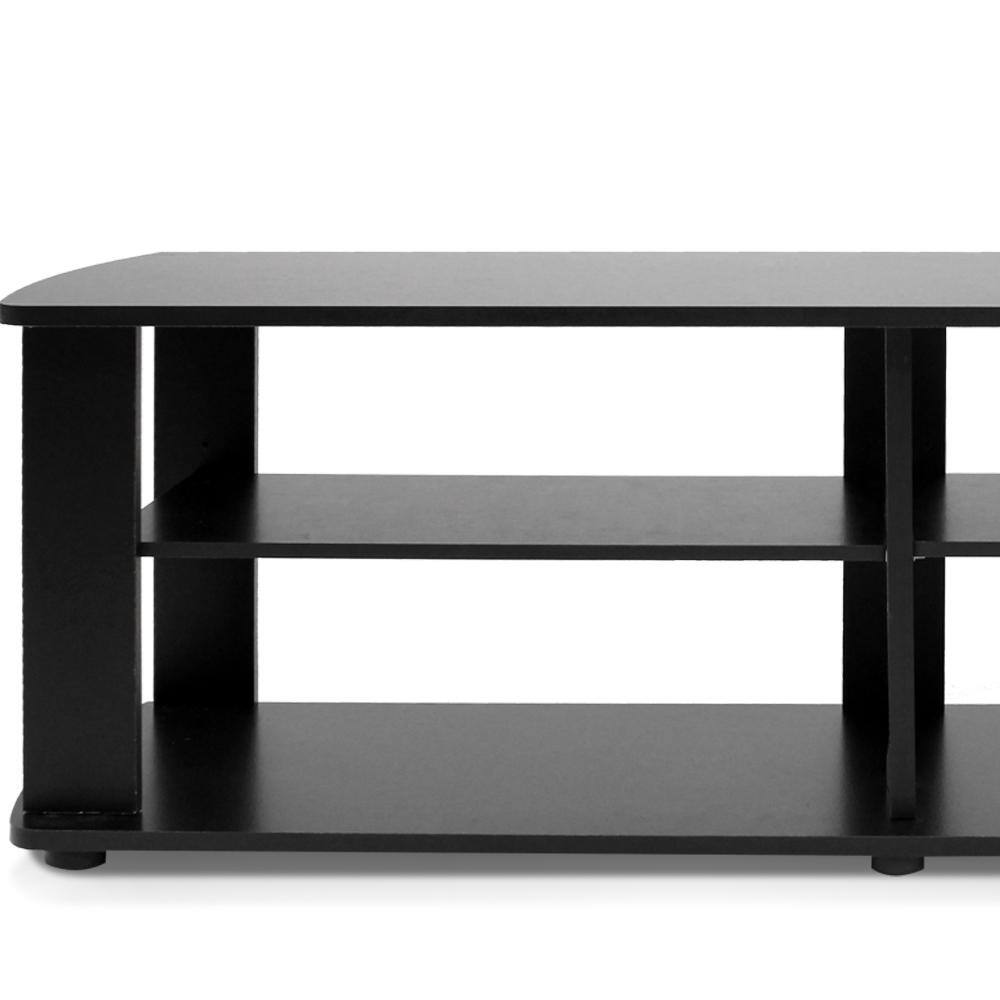 Sleek Black Composite Wood Low-Rise Entertainment Center