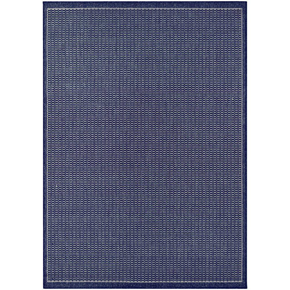 Couristan Recife Saddle Stitch Ivory-Indigo 8 ft. x 8 ft. Square Indoor ...