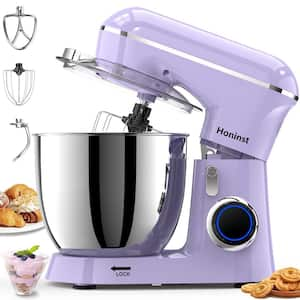 Big Chef 6.5 Qt. 650-Watt 10-Speed Purple Stand Mixer with Dough Hook, Whisk and Beater