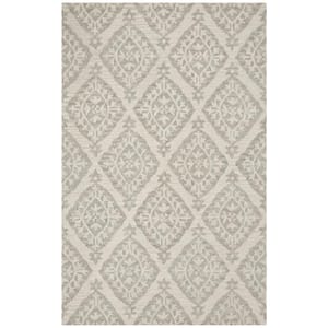 Micro-Loop Light Gray 4 ft. x 6 ft. Floral Area Rug