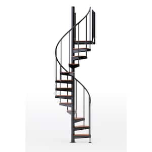 Condor Black Interior 42in Diameter, Fits Height 102in - 114in, 2 42in Tall Platform Rails Spiral Staircase Kit