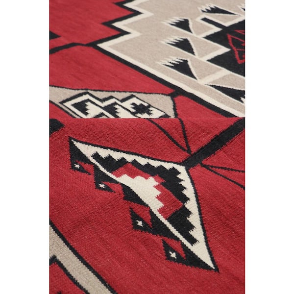 Tuscany Red/Black 8 ft. x 10 ft. Geomatric Area Rug