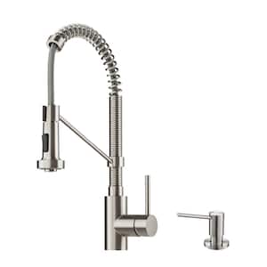 Bolden Single Handle Pull Down Sprayer Kitchen Faucet with Soap Dispenser in Spot-Free Stainless Steel