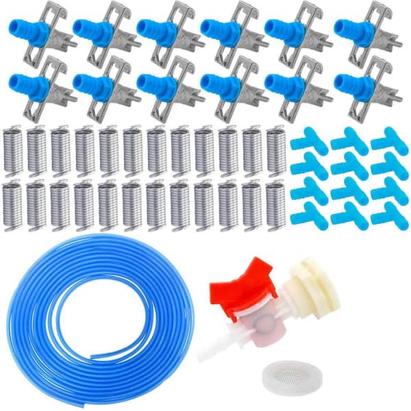 N/A Automatic Rabbit Watering Kit Small Animal Feeding System with 12 Nipple Drinkers, 32 ft. Odorless Hose, ABS and Steel