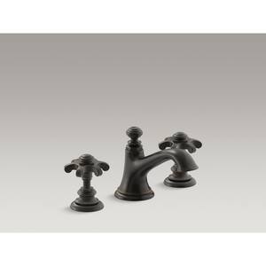 Artifacts 8 in. Widespread 2-Handle Bell Design Bathroom Faucet in Oil Rubbed Bronze with Prong Handles