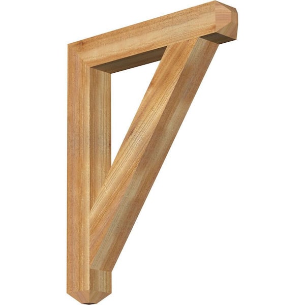Ekena Millwork 4 in. x 34 in. x 26 in. Western Red Cedar Traditional Craftsman Rough Sawn Bracket