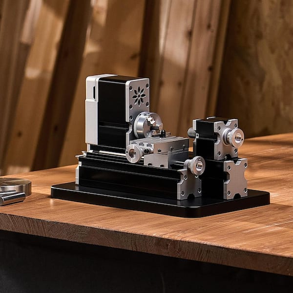 Mini Metal Lathe Machine 2.76 x 5.12 in. 36W Power Metal Lathe 20000 RPM Speed with 3-jaw Chuck Aluminum Alloy Handwheel