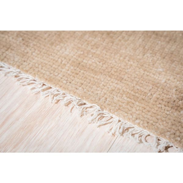 Brown Hand-Knotted Wool Sandstone Serenity Area Rug – Contemporary Style Rug, Area Rug