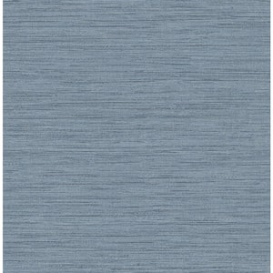 Sheehan Denim Faux Grasscloth Textured Non-pasted Paper Wallpaper