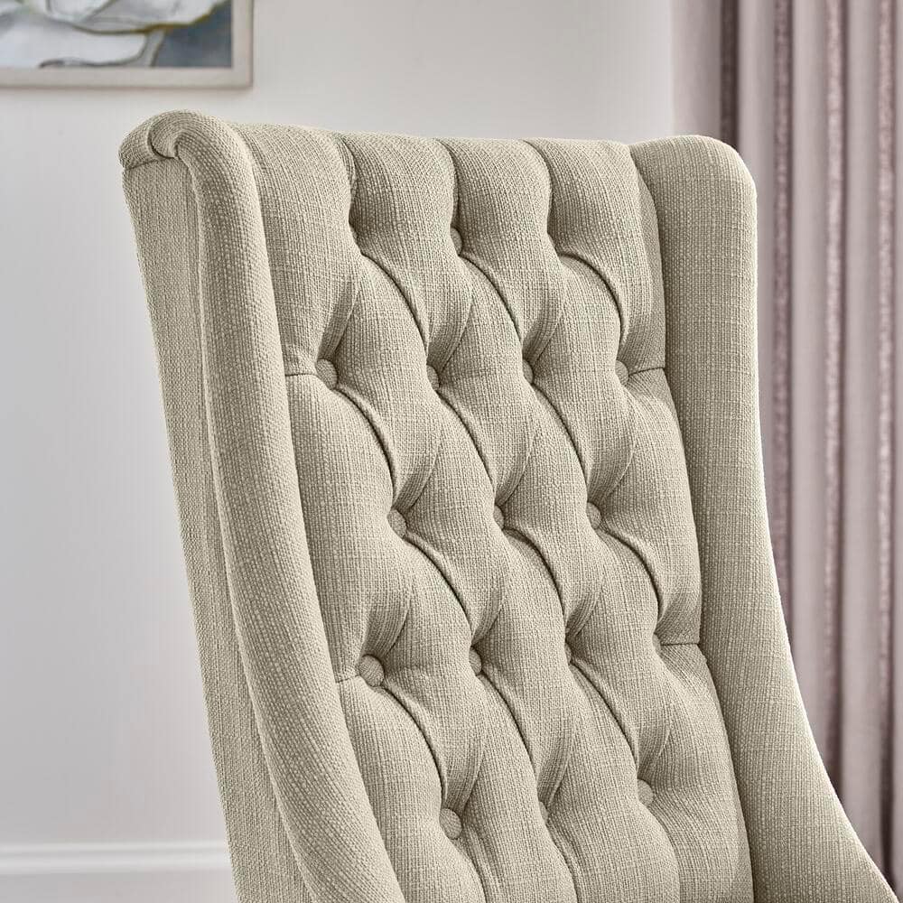 Home Decorators Collection Dorbrook Diamond-Tufted Upholstered Dining Chairs in Oatmeal Beige (Set of 2) - 3