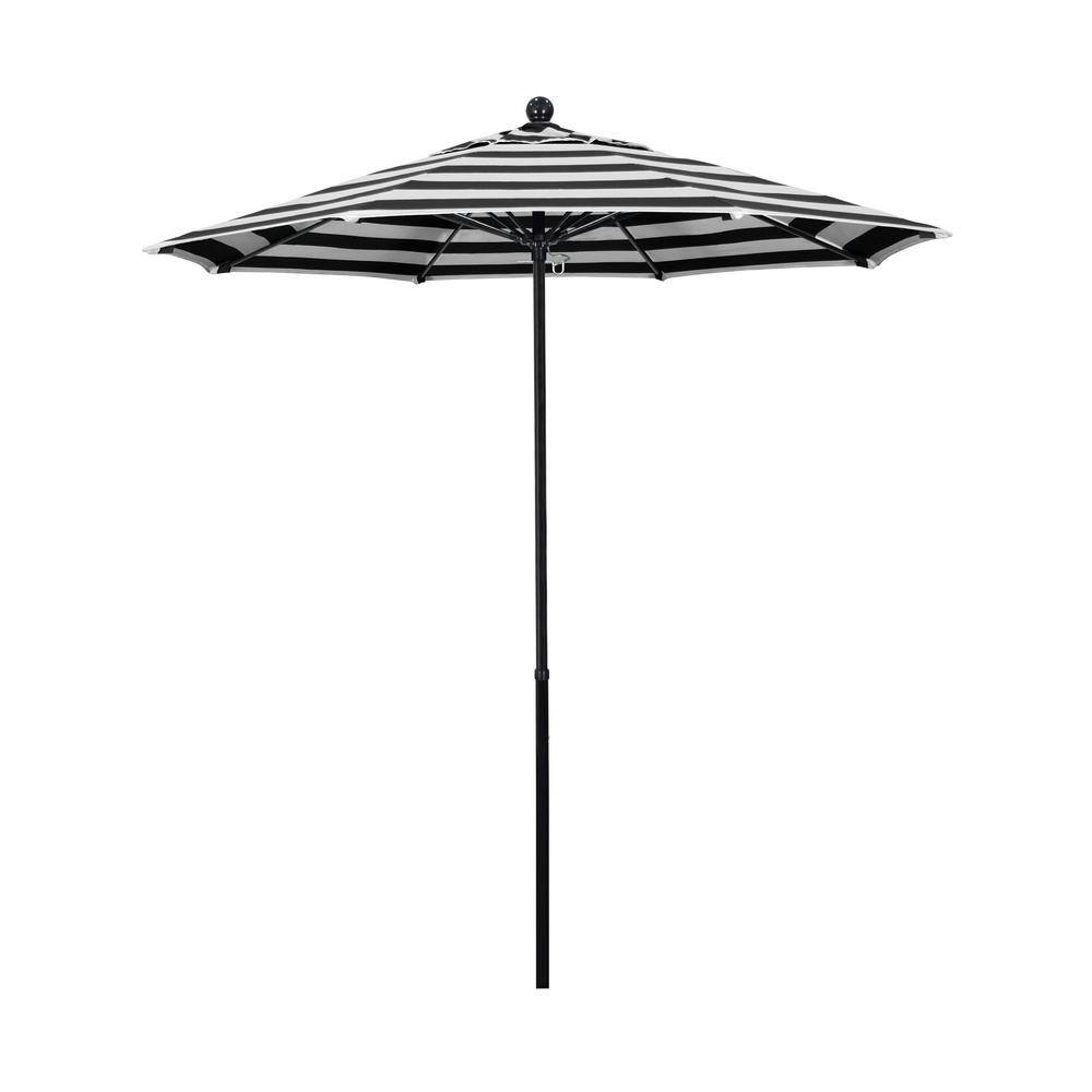 California Umbrella 7.5 ft. Black Fiberglass Commercial Market Patio