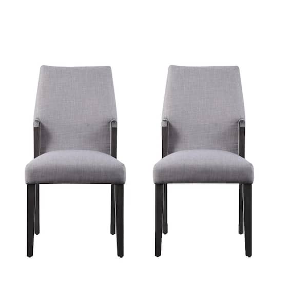 Unbranded Gray Fabric Side Chair ((Set of 2))