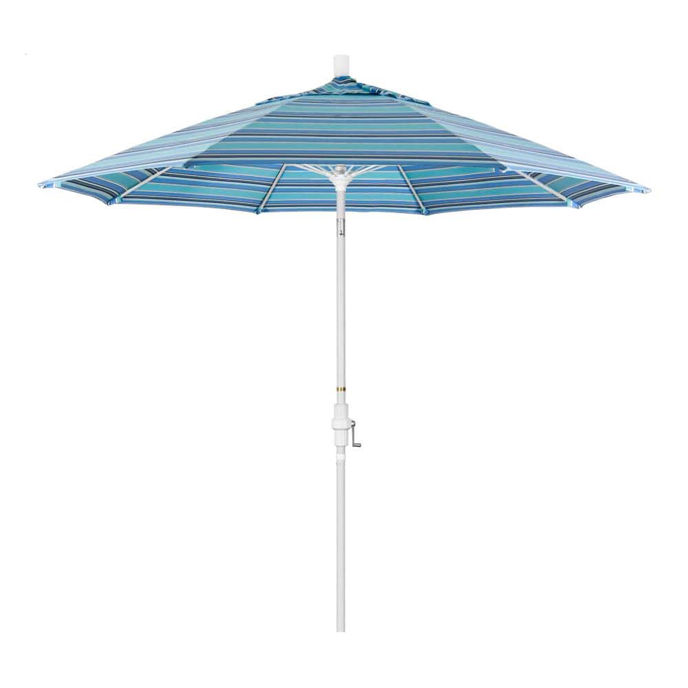 9 ft. Matted White Aluminum Market Patio Umbrella with Fiberglass Ribs Collar Tilt Crank Lift in Dolce Oasis Sunbrella price history on PriceWatchPro