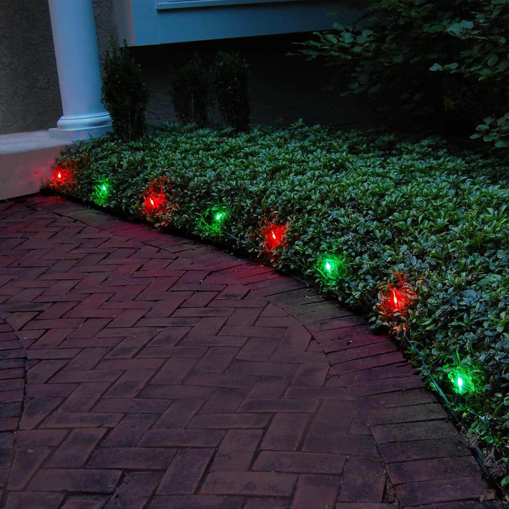 Red and Green LED Pathway Lights Multipack with Plastic Stakes