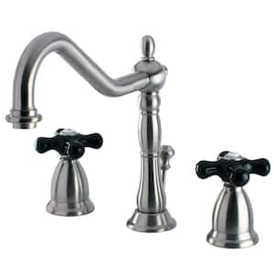 Duchess 2-Handle 8 in. Widespread Bathroom Faucets with Brass Pop-Up in Brushed Nickel