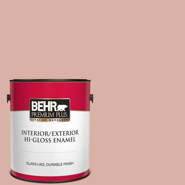 BEHR PREMIUM PLUS 1 gal. #210F-4 Cinnamon Whip Hi-Gloss Enamel Interior/Exterior Paint