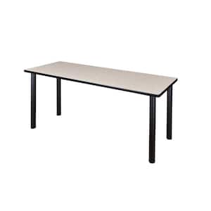 Rumel 60 in. W Maple and Black Wood and Metal Computer Desk Training Table