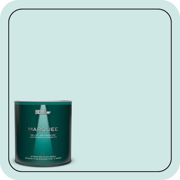 BEHR MARQUEE 1 qt. Home Decorators Collection #HDC-WR14-5 Icicle Mint Semi-Gloss Enamel Interior Paint & Primer