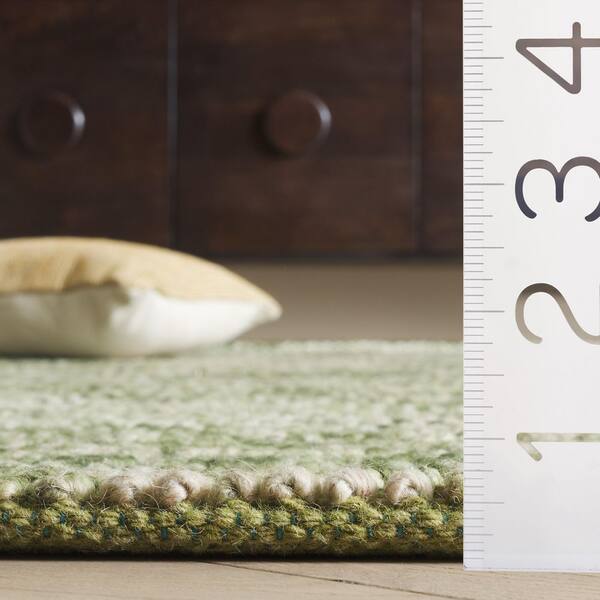 SAFAVIEH Natura 6 ft. x 6 ft. Green/Ivory Textured Solid Square