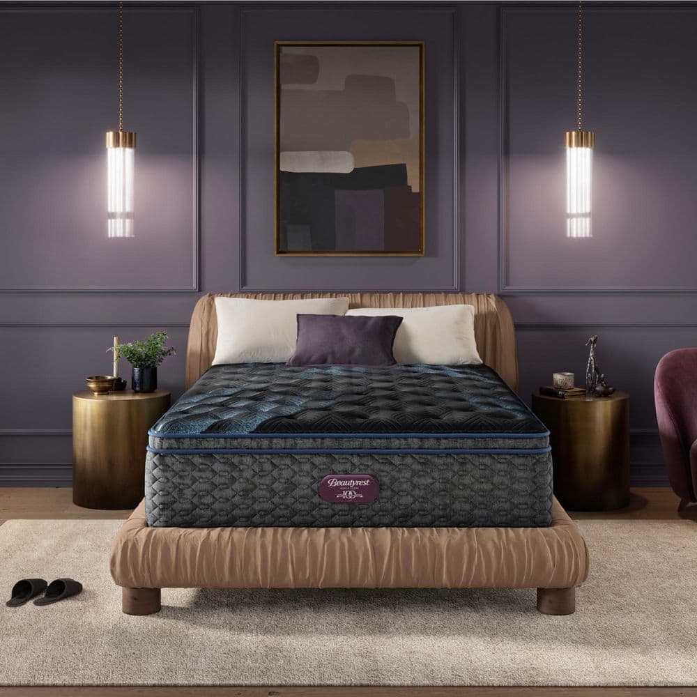 Beautyrest World Class Level 4-King Plush Pillow Top 16.25 in. Low Profile Mattress Set