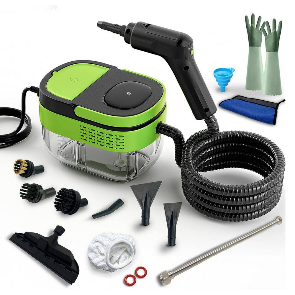 2500W Handheld Steam Cleaner for Floors Kitchen Car w 3 Levels Steam, Brushes, Rod, 1.2L Tank, 4.9FT Cord, Hose, Green price history on PriceWatchPro