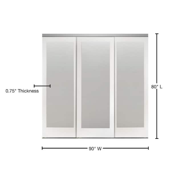 Mir-Mel Mirror Primed Chrome Trim Solid MDF Interior Closet Sliding Door