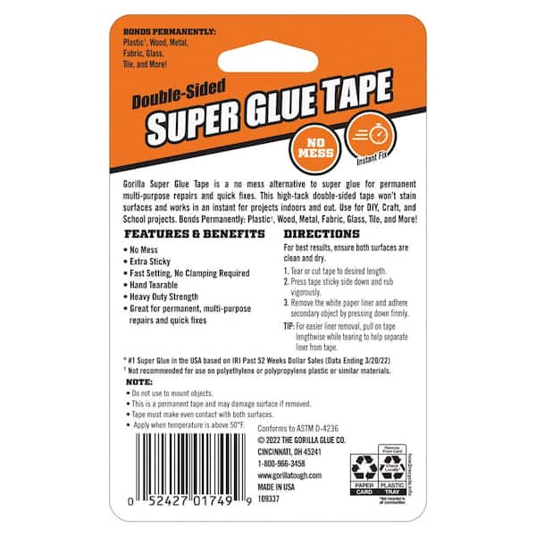 Gorilla - Super Glue Tape (6- Pack)