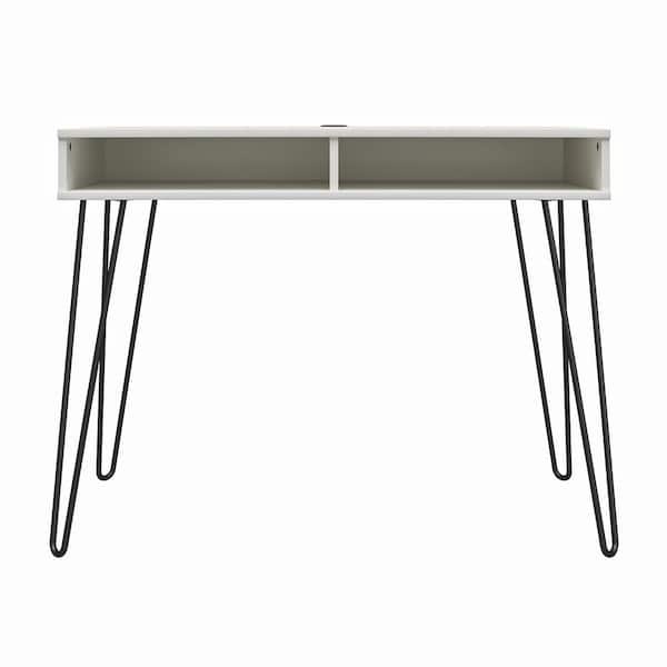 Ameriwood Home Joshua 40.5 in. Rectangular White Computer Desk with Storage
