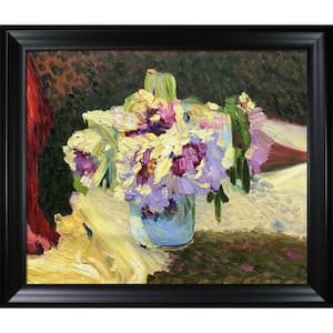 Vase of Flowers (Pink) by Edouard Vuillard Black Matte Framed Nature Oil Painting Art Print 25 in. x 29 in.
