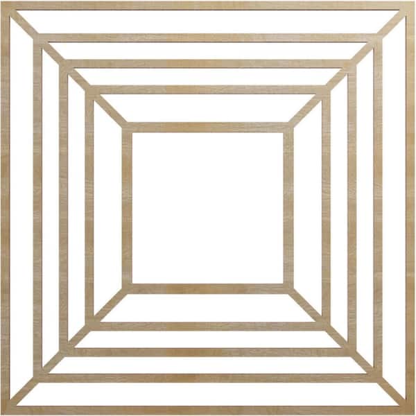 Ekena Millwork 20 in. x 20 in. x 1/4 in. Raven Wood Fretwork Pierced Ceiling Medallion, Hickory