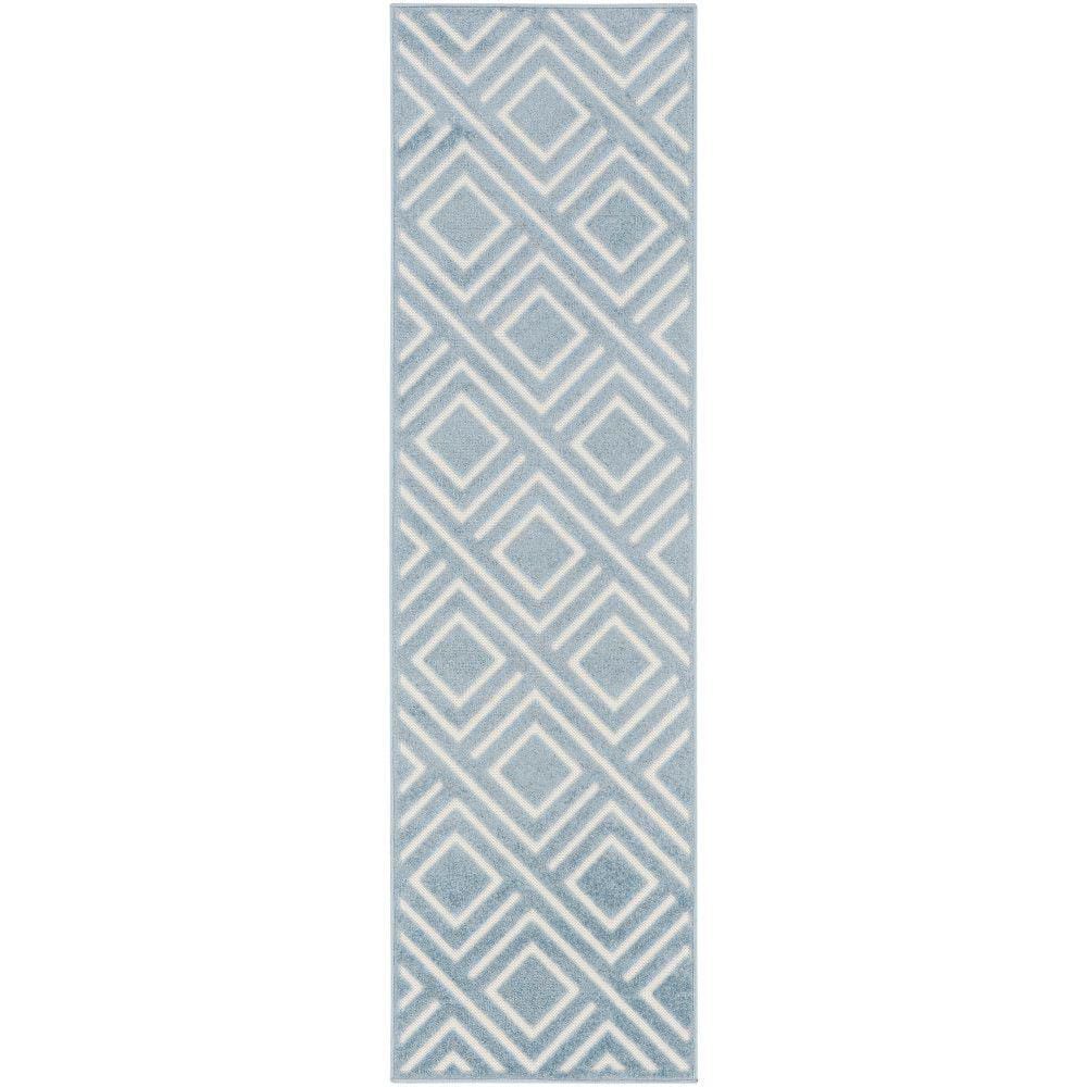 Casual Blue 2 ft. x 6 ft. Checker Contemporary Runner Area Rug price history on PriceWatchPro