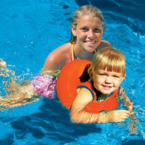 Orange Learn-to-Swim Swimming Pool Float Tube Trainer