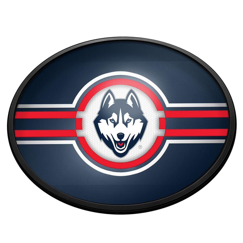 The Fan-Brand UConn Huskies: Oval Slimline Lighted Wall Sign 18 in